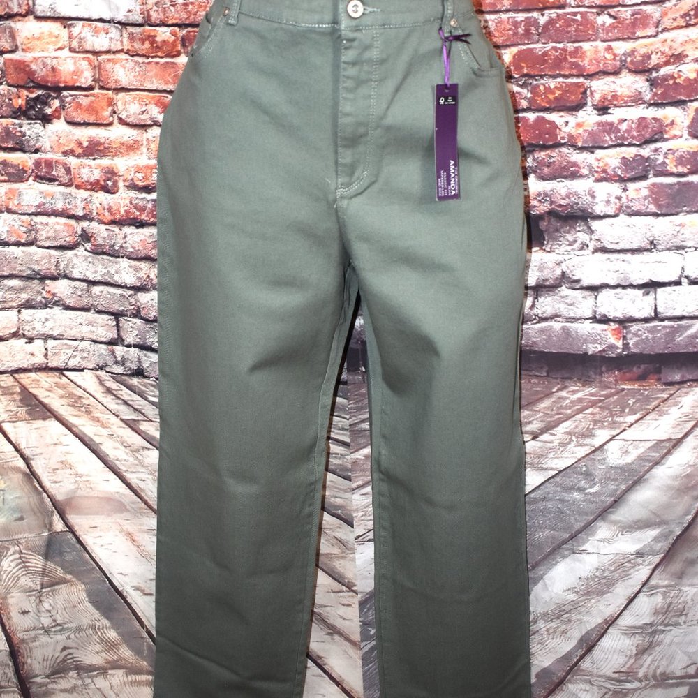 Gloria Vanderbilt 12 Amanda Classic Mid Rise Desert Sage - Picture 9 of 12